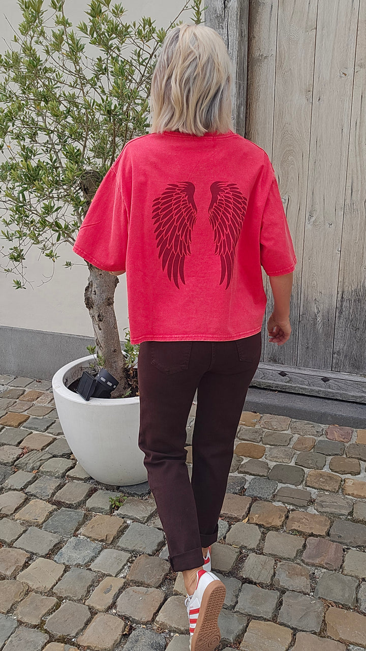 VICTORIA wings tee washed red