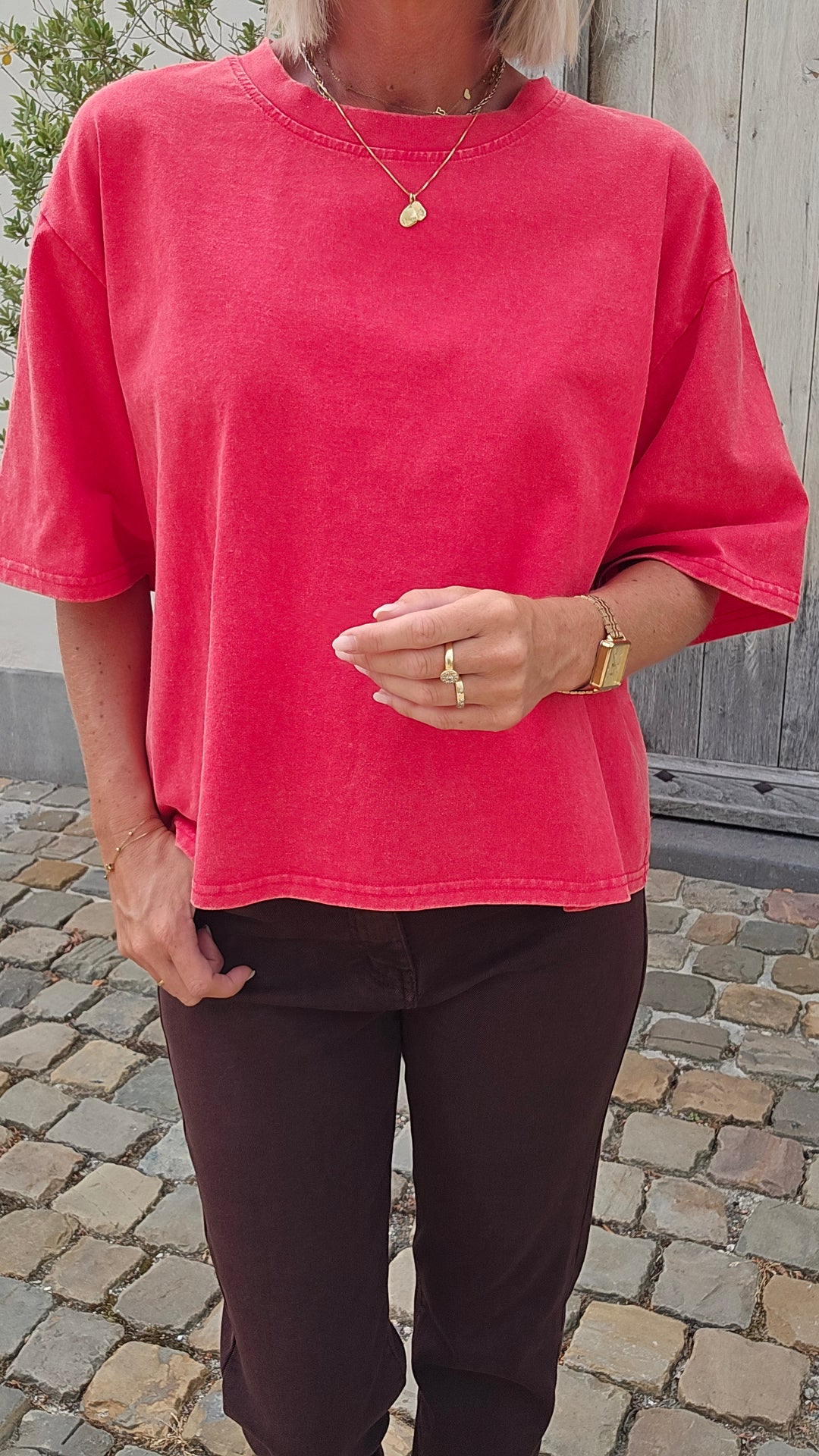 VICTORIA wings tee washed red