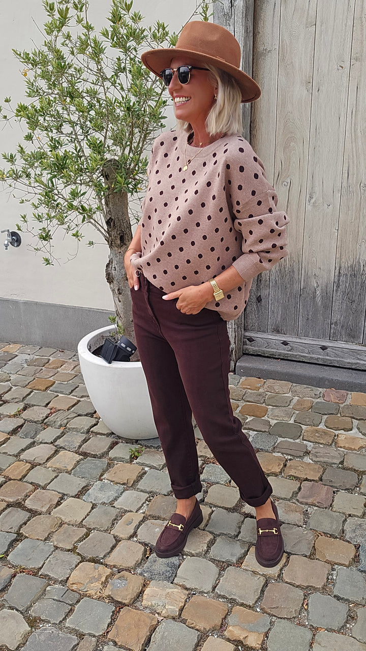 ADÈLE mom jeans chocolat