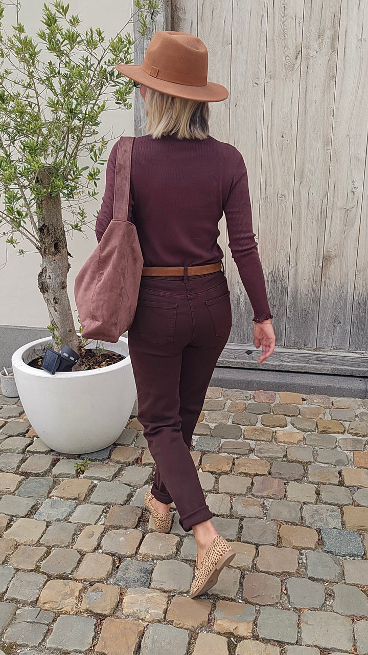 ADÈLE mom jeans chocolat