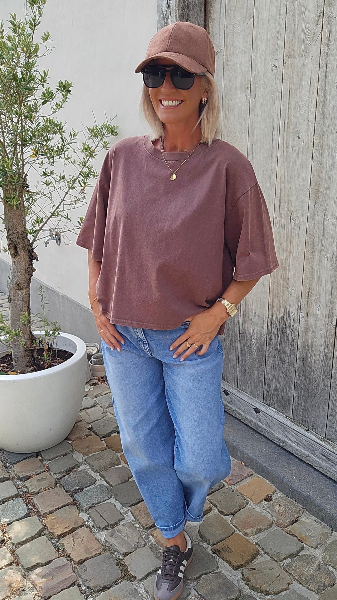 VICTORIA wings tee washed chocolat