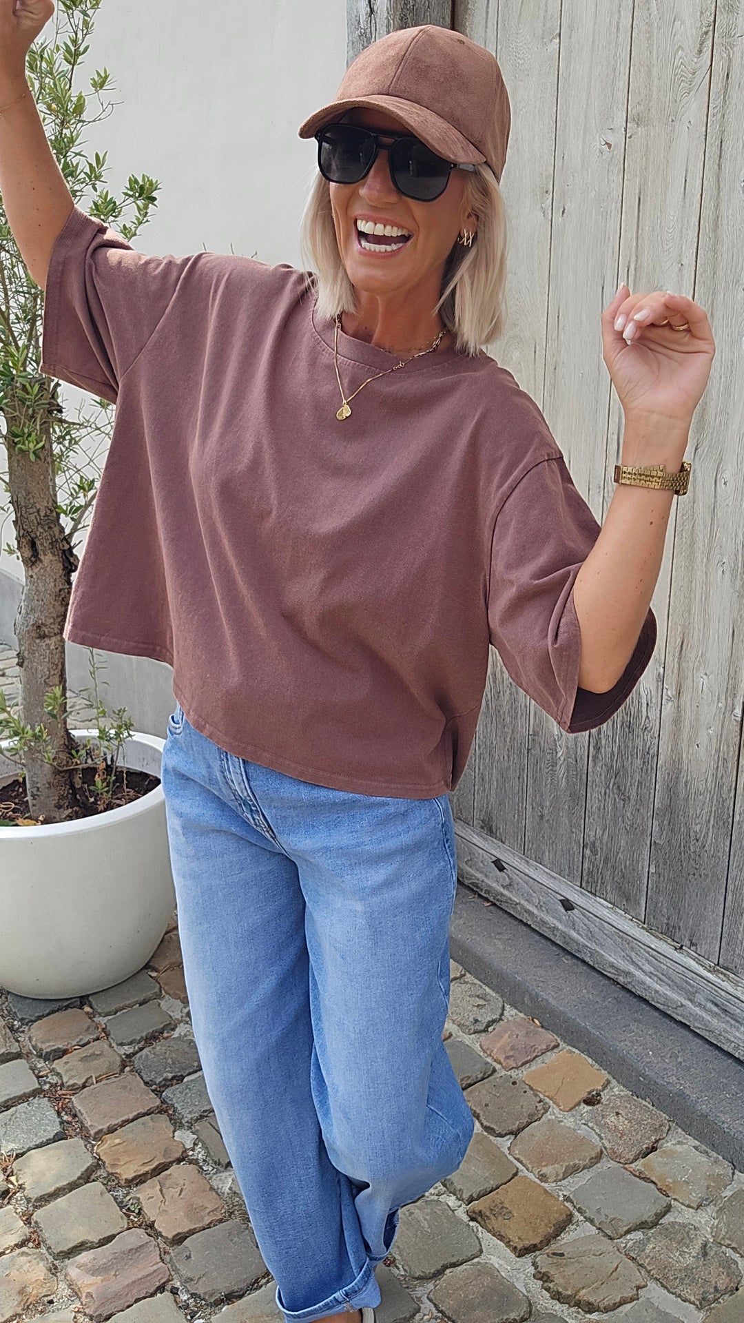 VICTORIA wings tee washed chocolat