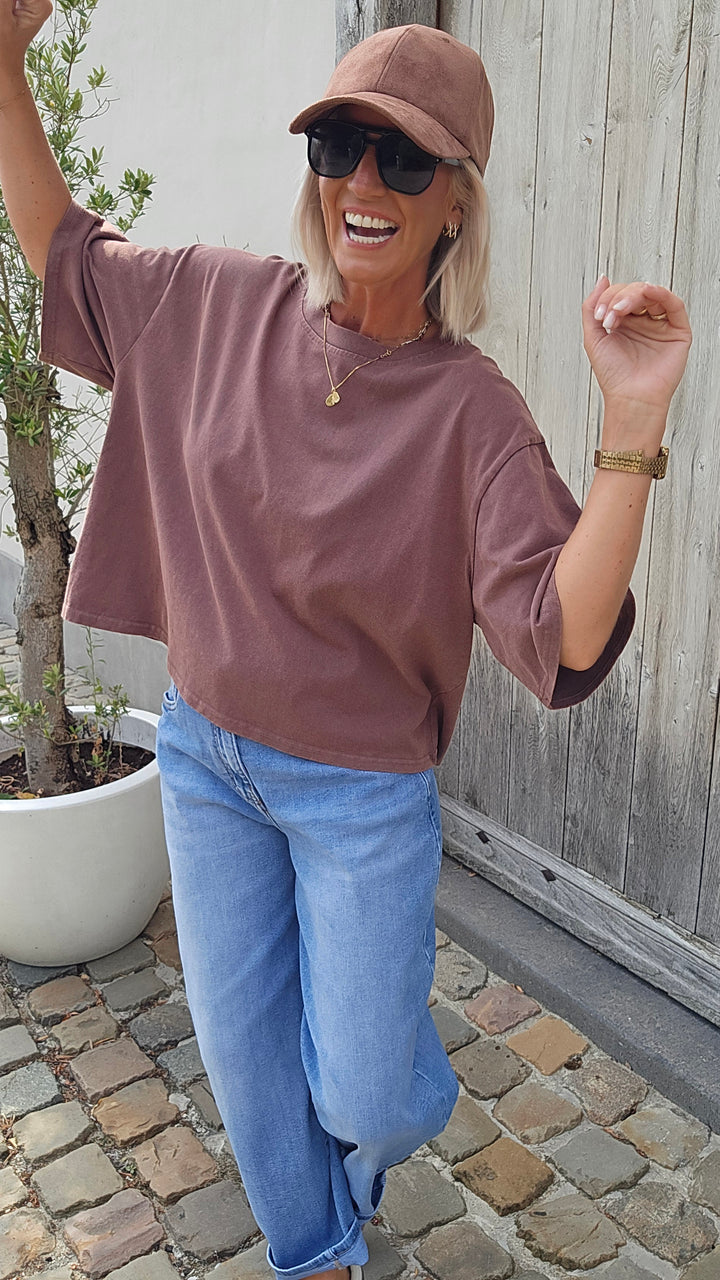 VICTORIA wings tee washed chocolat