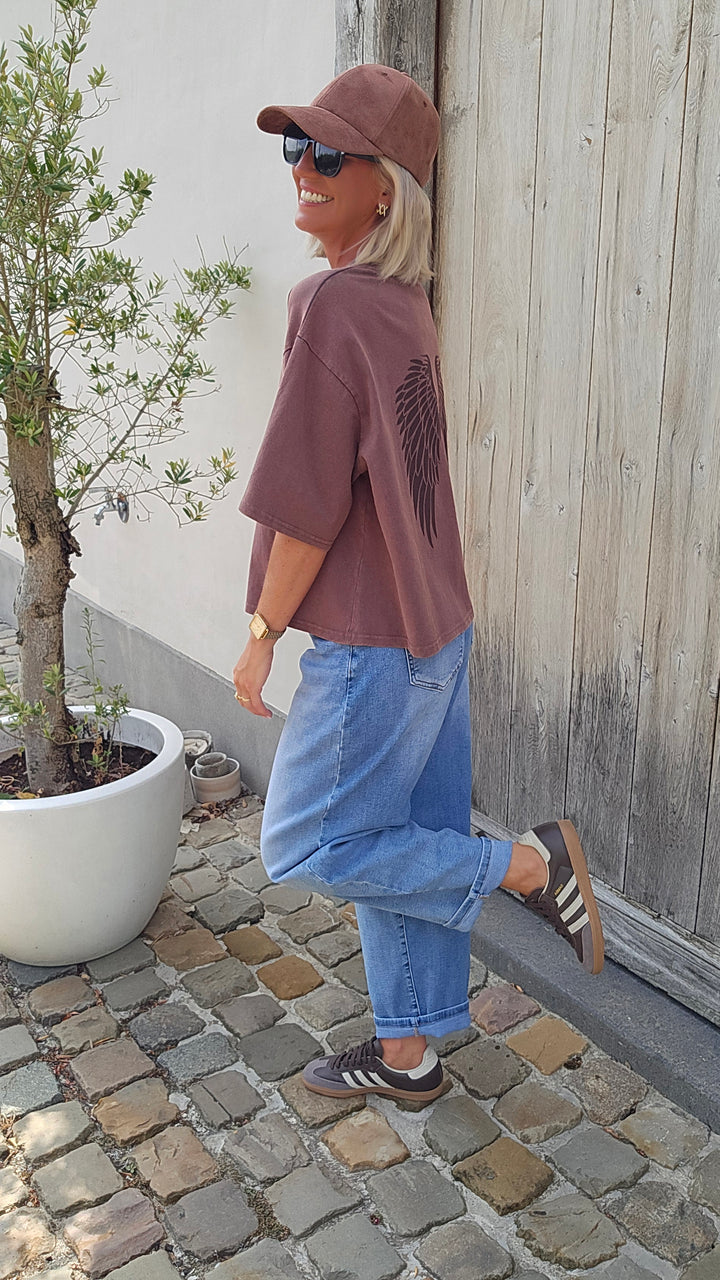 VICTORIA wings tee washed chocolat