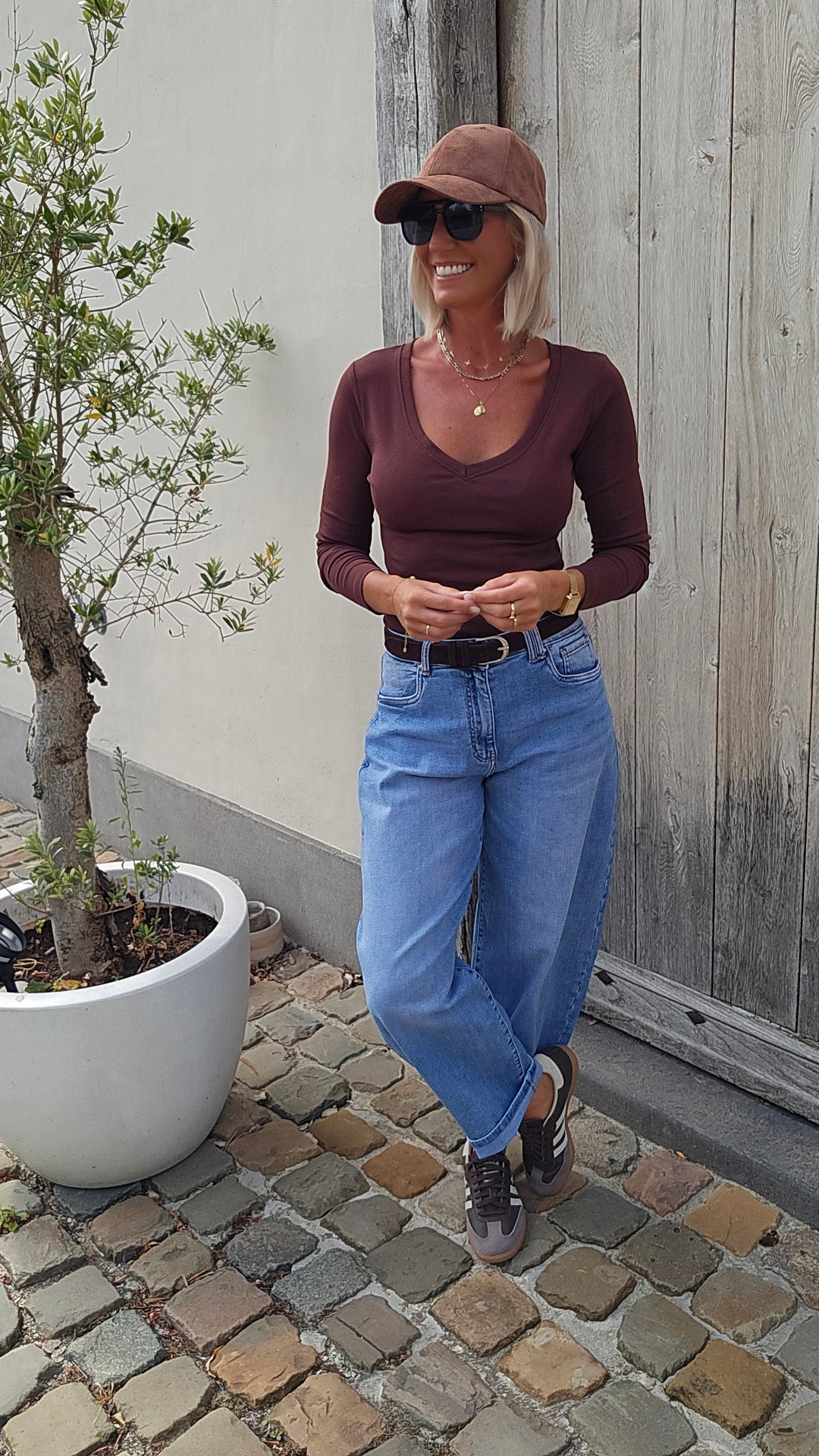 ÉLISE v-neck longsleeve chocolat