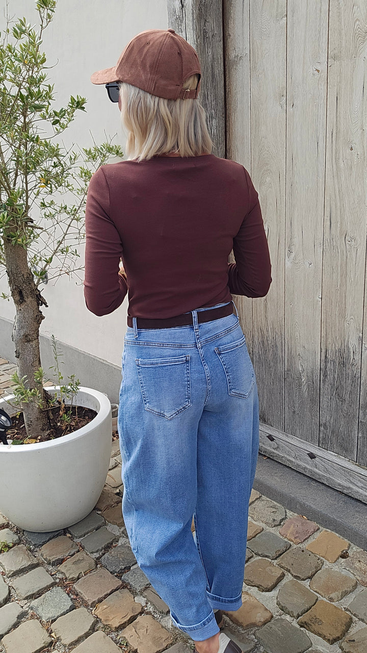 ÉLISE v-neck longsleeve chocolat