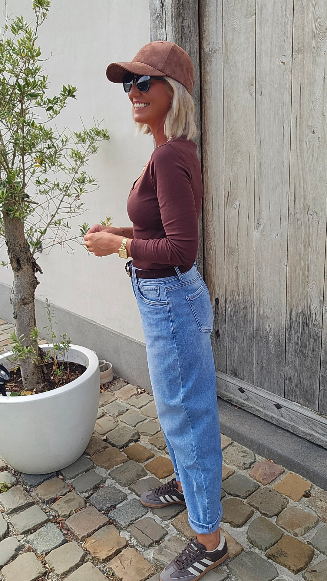 ÉLISE v-neck longsleeve chocolat