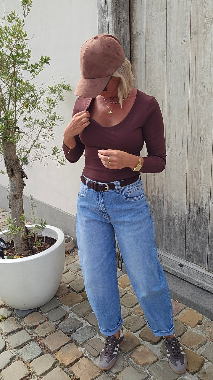 ÉLISE v-neck longsleeve chocolat