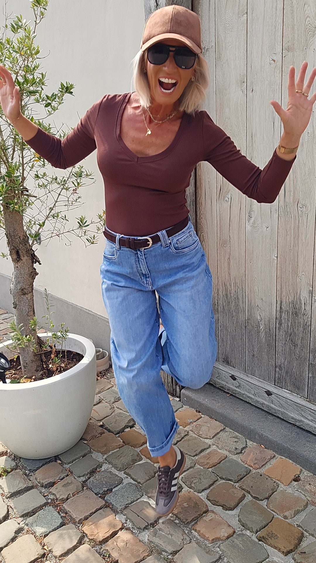 ÉLISE v-neck longsleeve chocolat