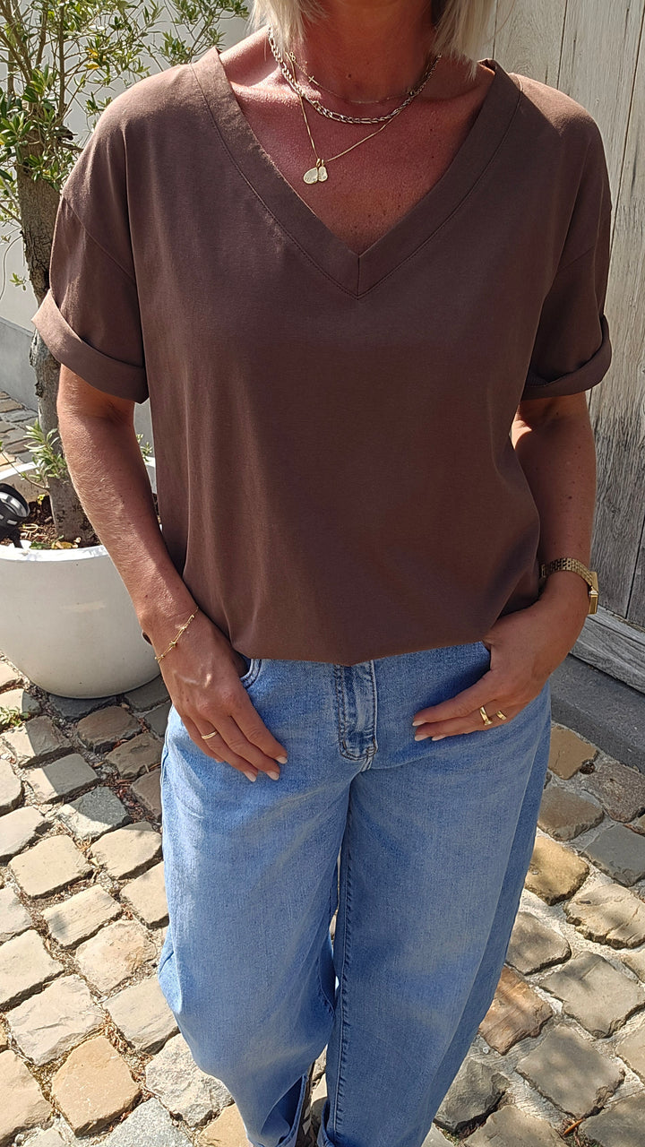 ÉLISE oversized tee chocolat