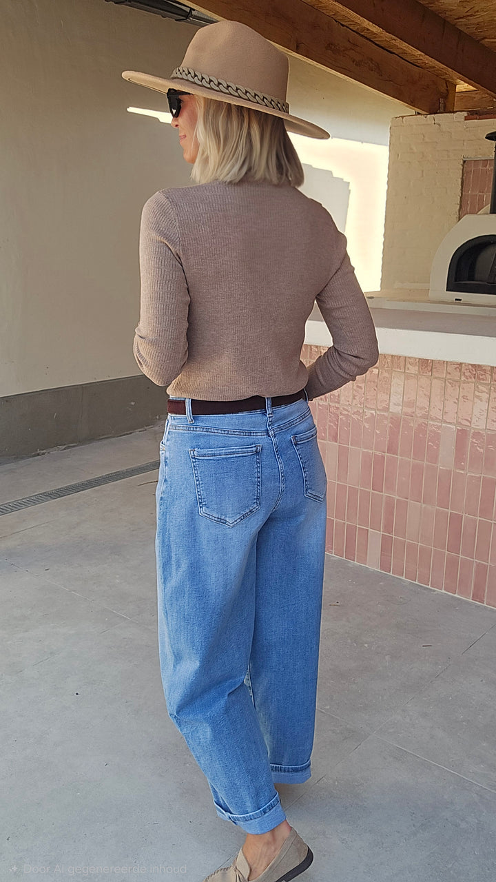 LOUISON barrel jeans mid blue