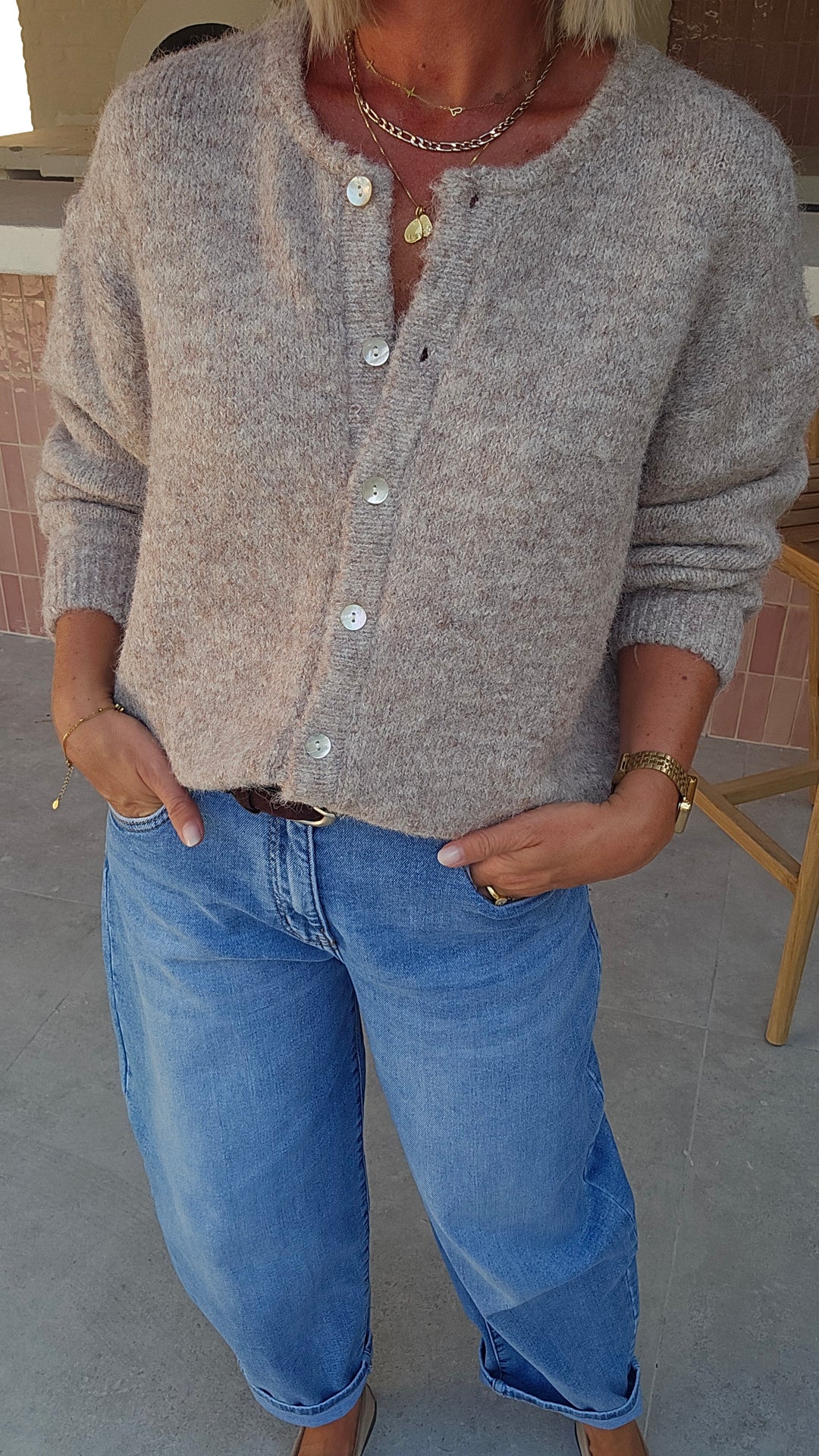 LIESJE cardigan taupe