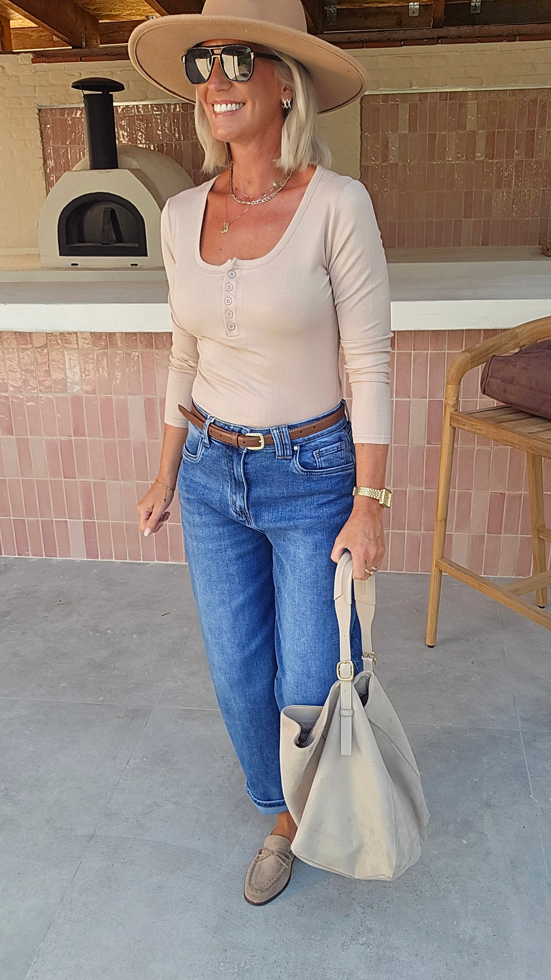ÉLISE henley longsleeve soft taupe