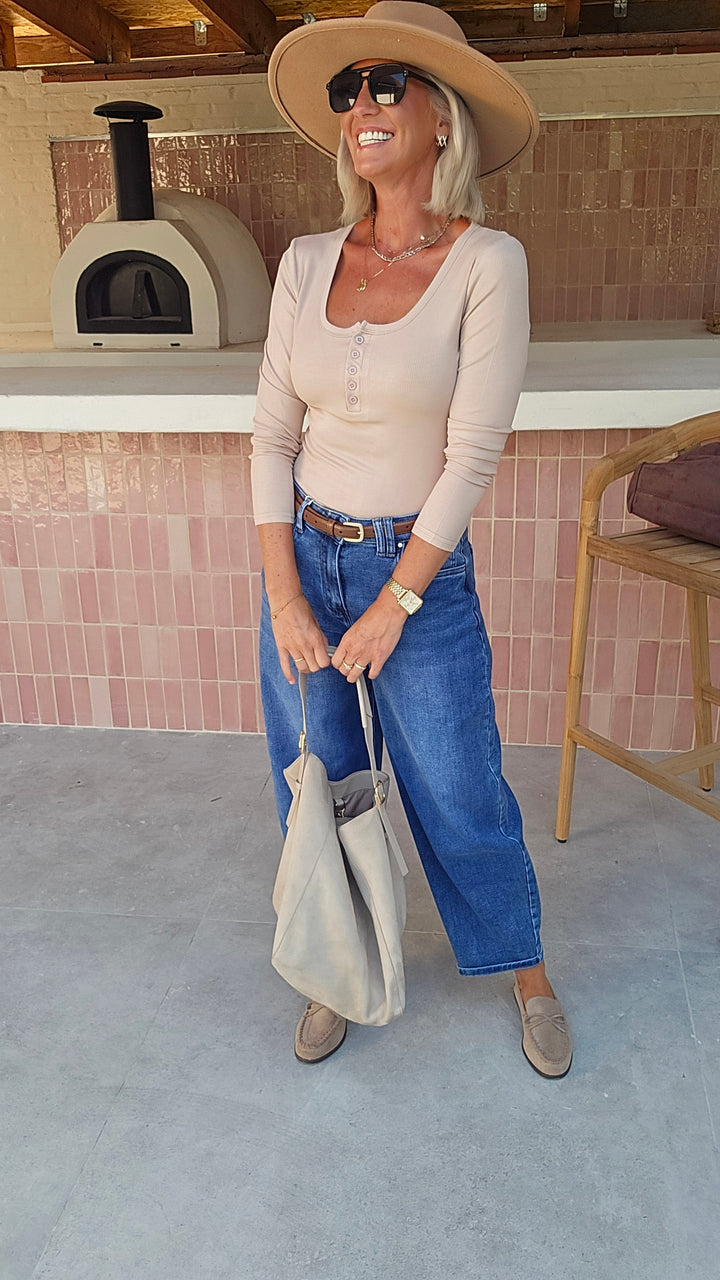 ÉLISE henley longsleeve soft taupe