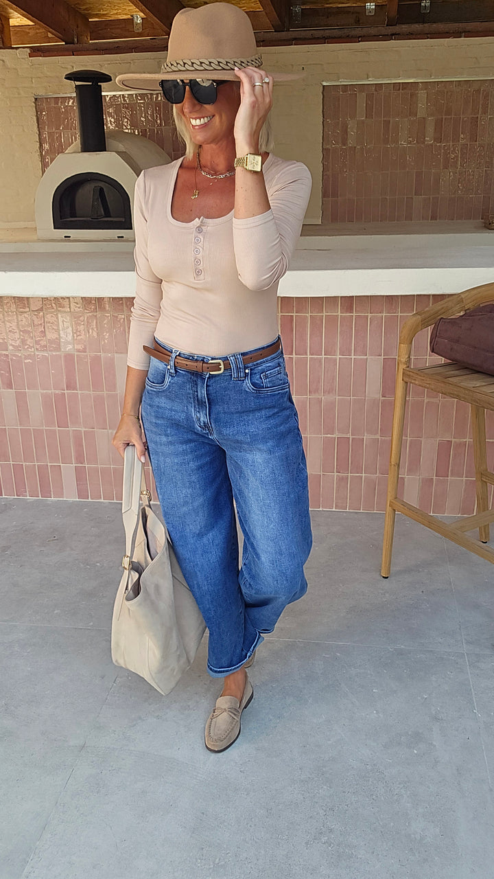 ÉLISE henley longsleeve soft taupe