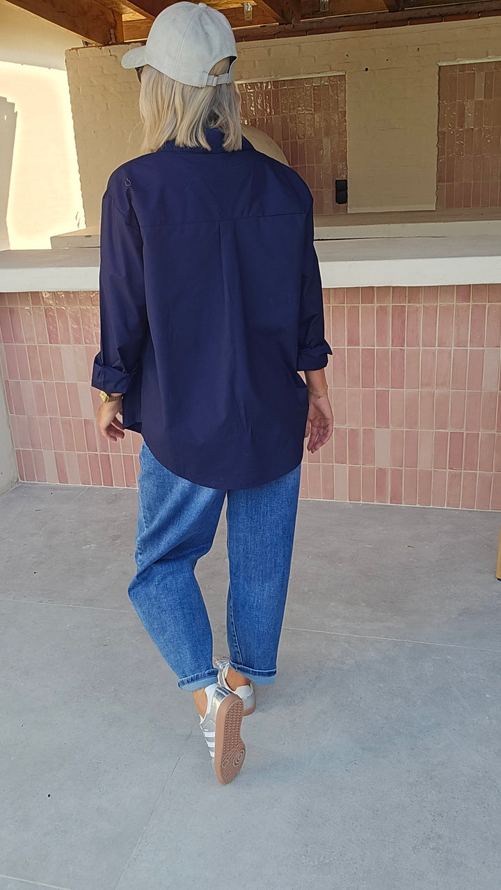 LOUIZE cotton shirt navy