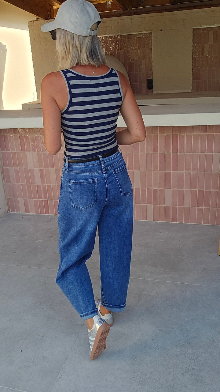 ÉLISE striped top grey
