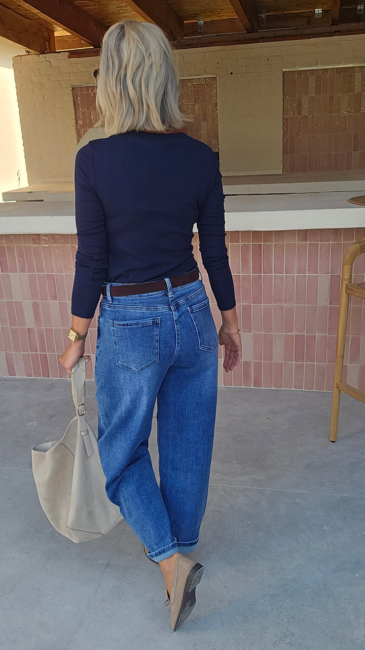 ÉLISE v-neck longsleeve navy