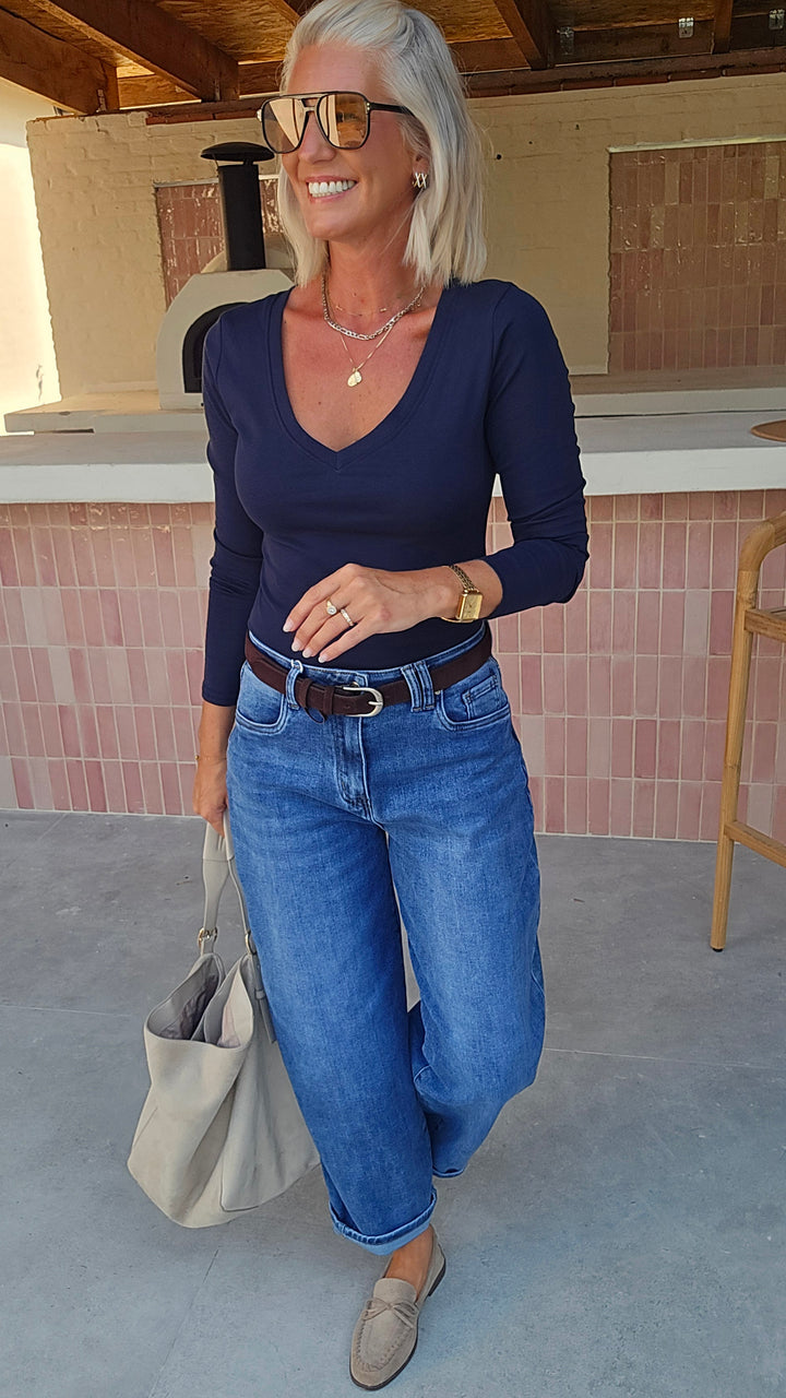 ÉLISE v-neck longsleeve navy