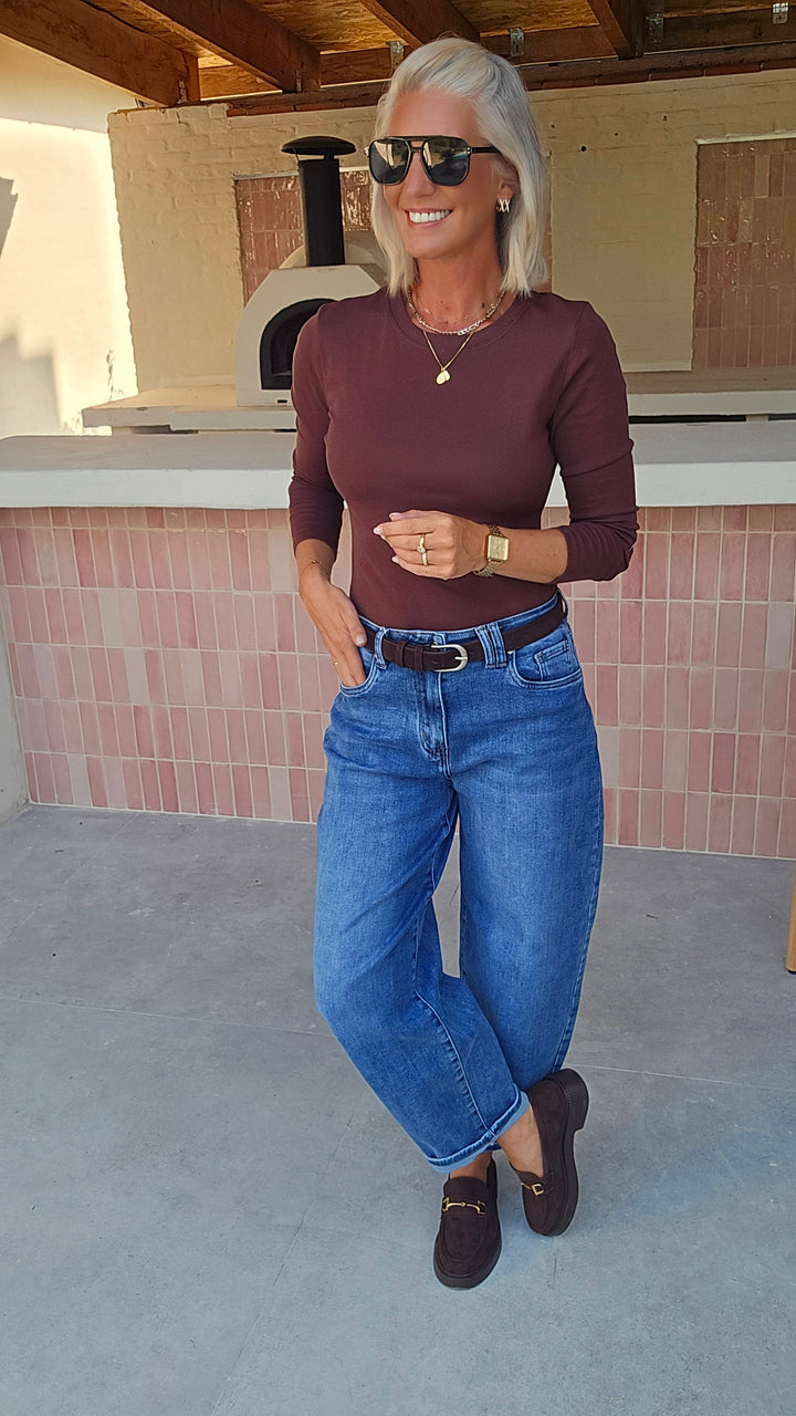 LOUISON barrel jeans darker blue