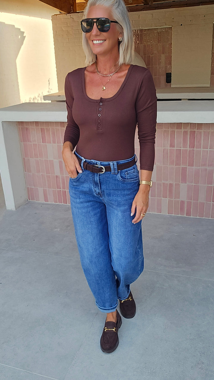 ÉLISE henley longsleeve chocolat