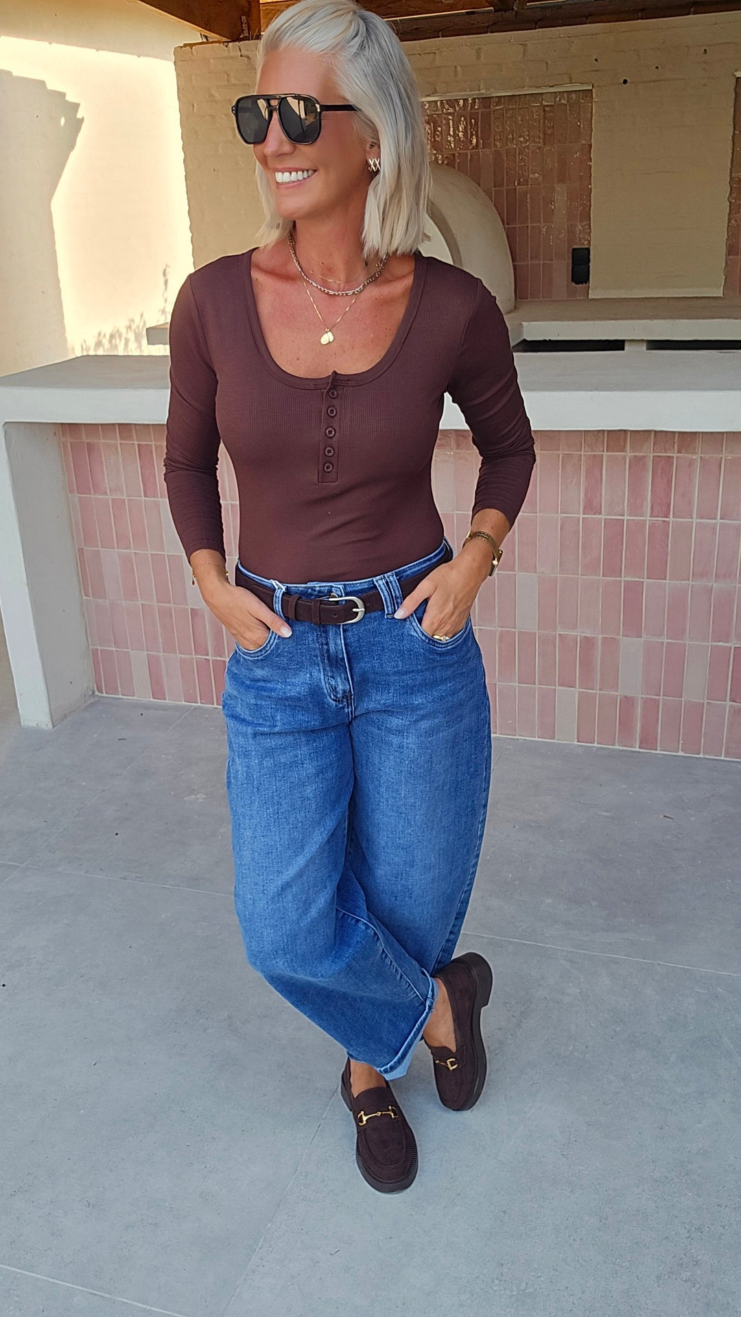 ÉLISE henley longsleeve chocolat