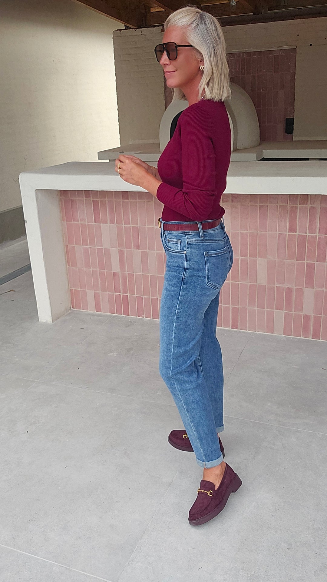 JEANNE mom jeans darker blue