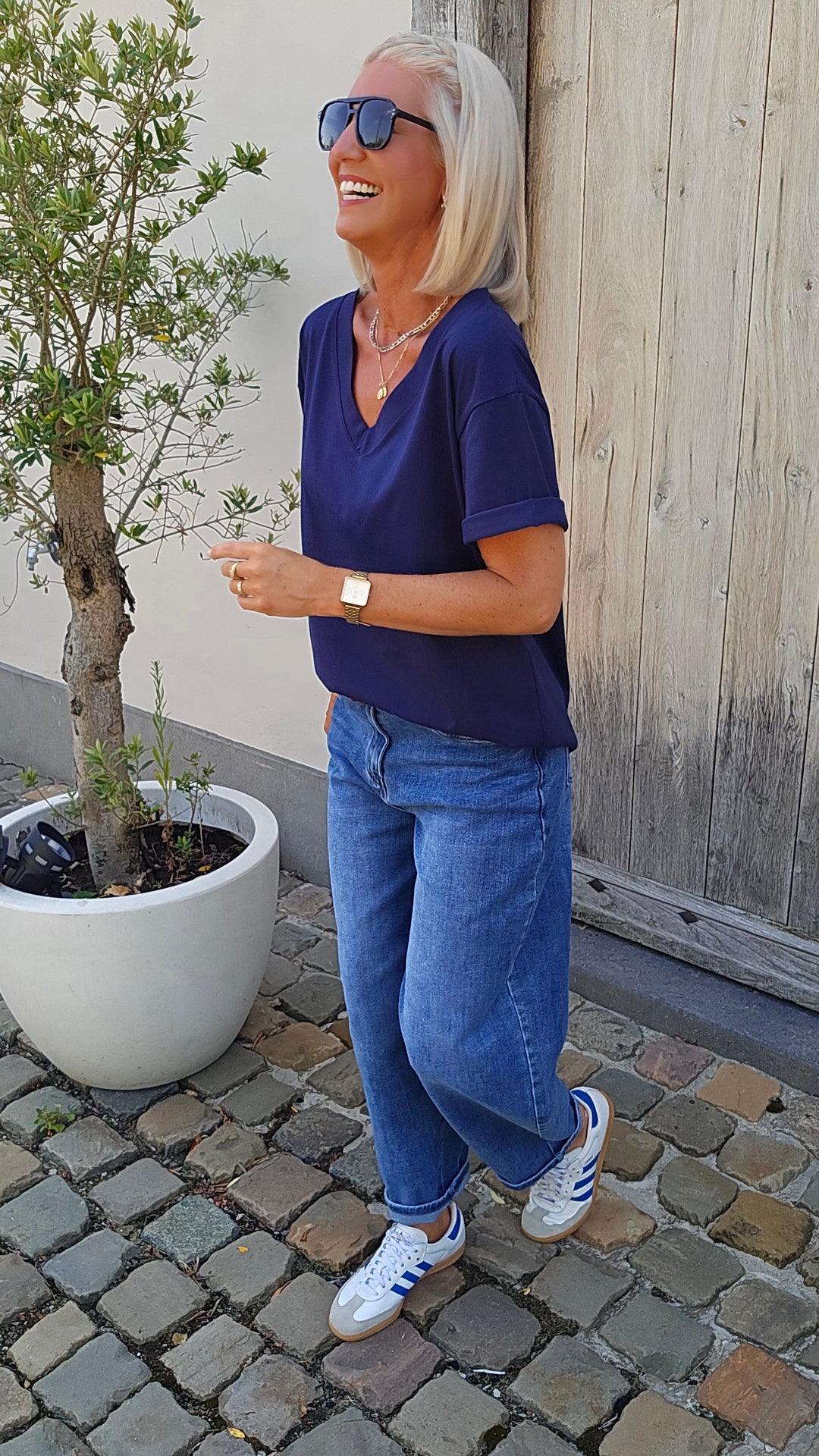 ÉLISE oversized tee navy