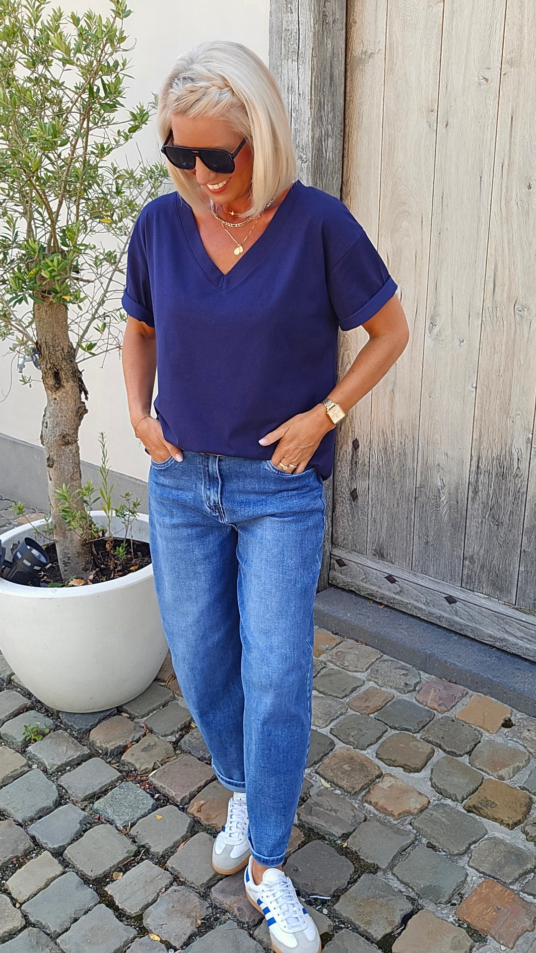 ÉLISE oversized tee navy