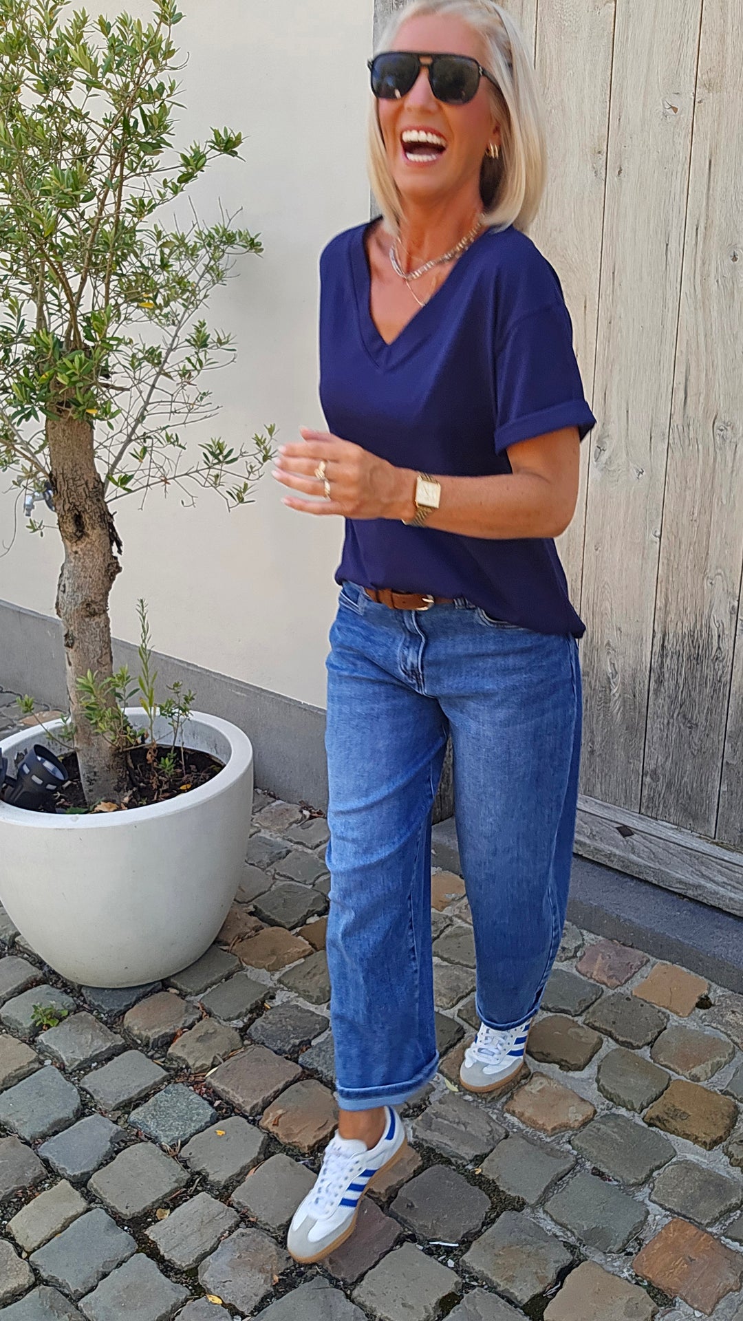 ÉLISE oversized tee navy