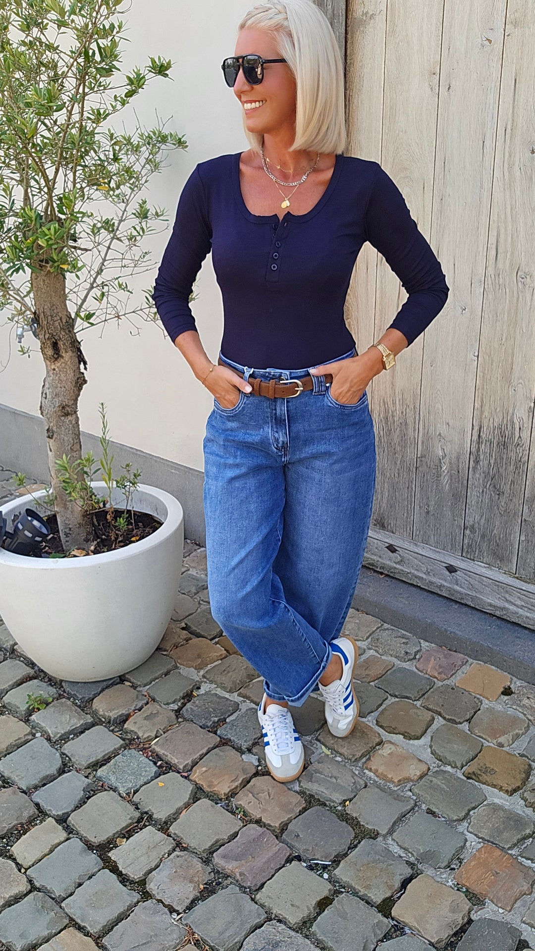 ÉLISE henley longsleeve navy