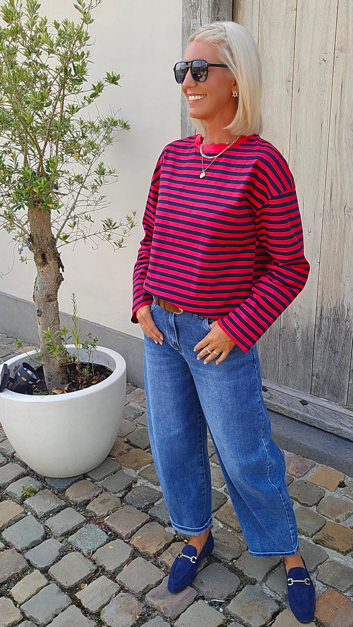 LOU striped longsleeve navy &amp; red