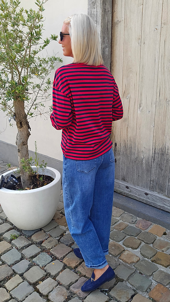 LOU striped longsleeve navy &amp; red