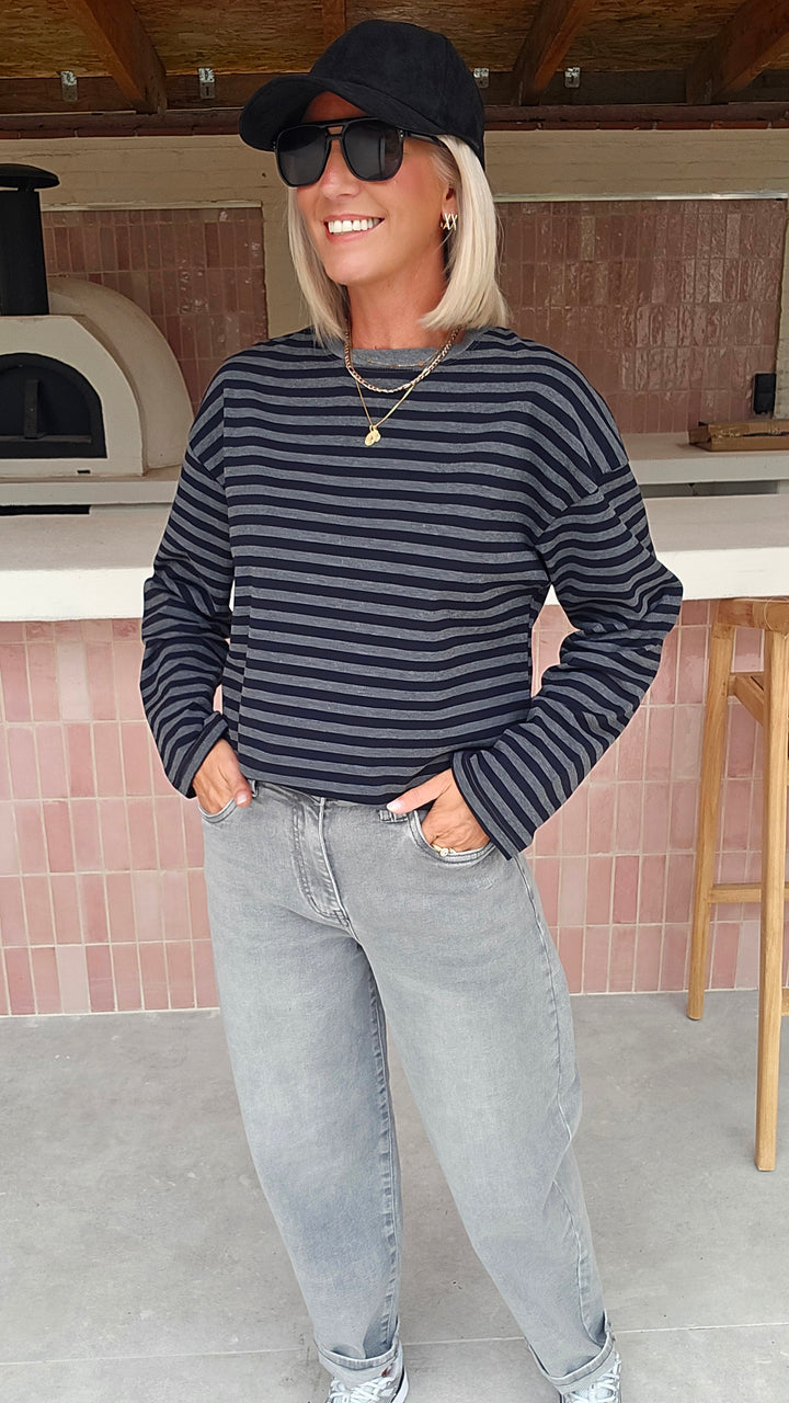 LOU striped longsleeve black &amp; grey