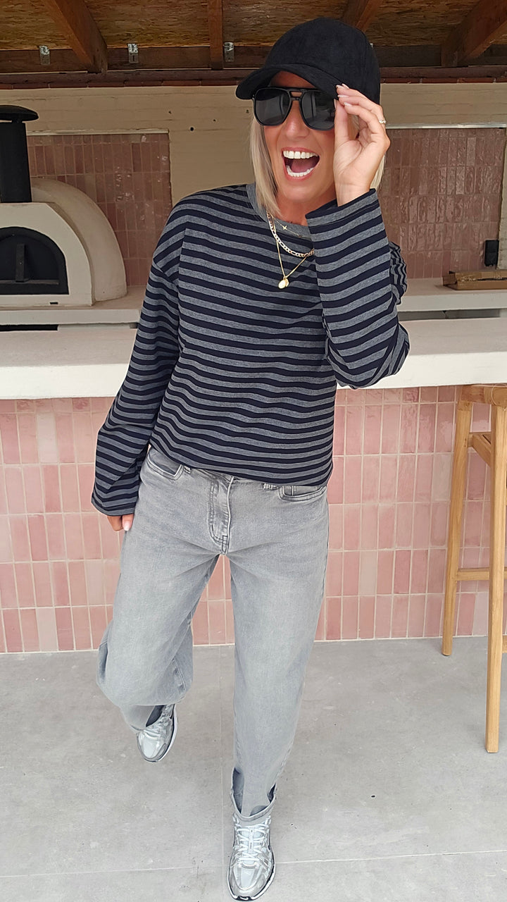LOU striped longsleeve black &amp; grey