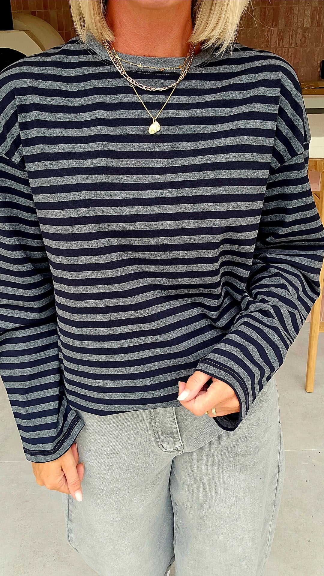 LOU striped longsleeve black &amp; grey
