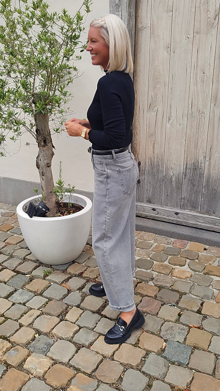 LOUISON barrel jeans washed grey