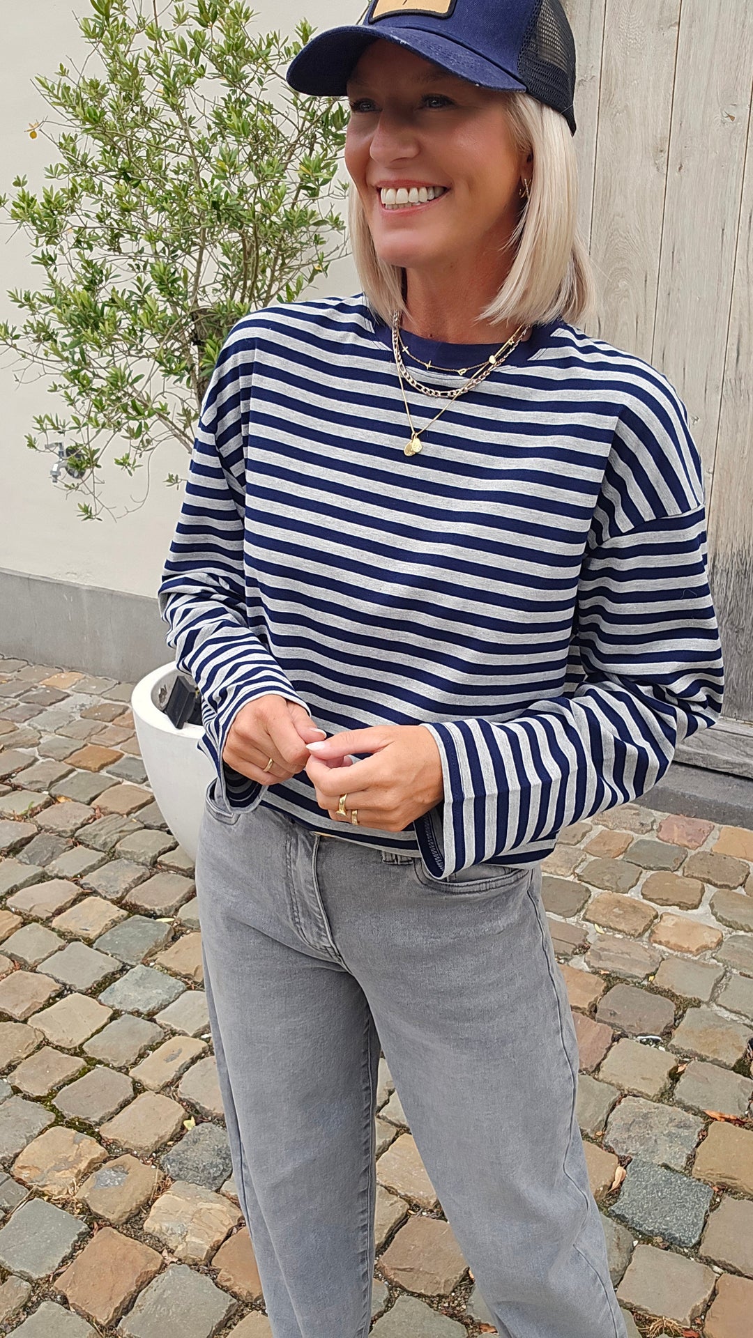 LOU striped longsleeve navy &amp; grey