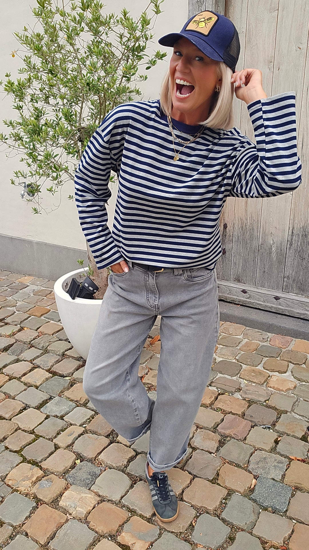 LOU striped longsleeve navy &amp; grey