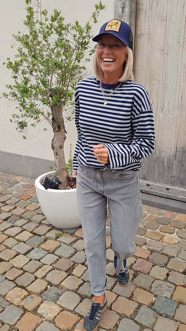 LOU striped longsleeve navy &amp; grey