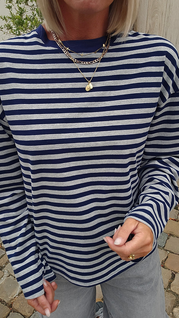 LOU striped longsleeve navy &amp; grey