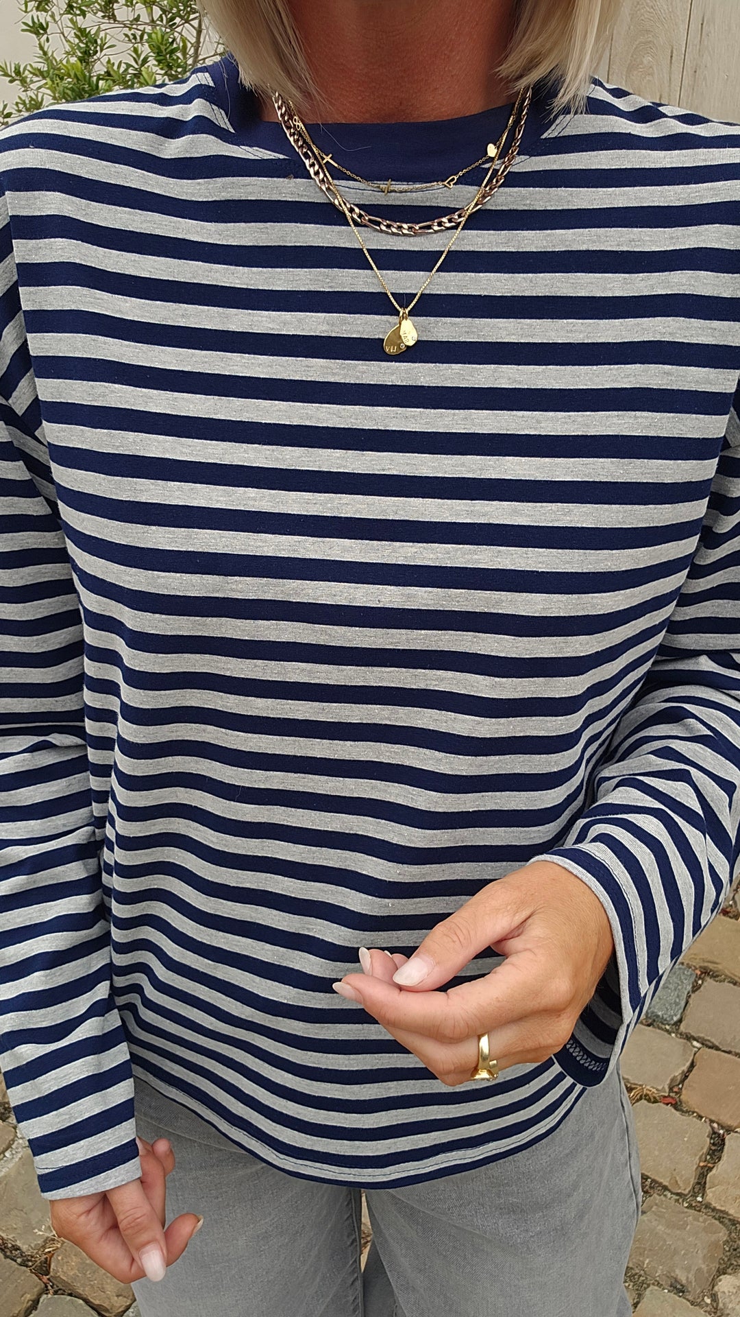 LOU striped longsleeve navy &amp; grey