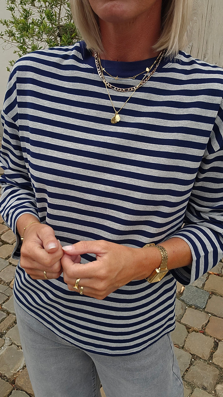 LOU striped longsleeve navy &amp; grey