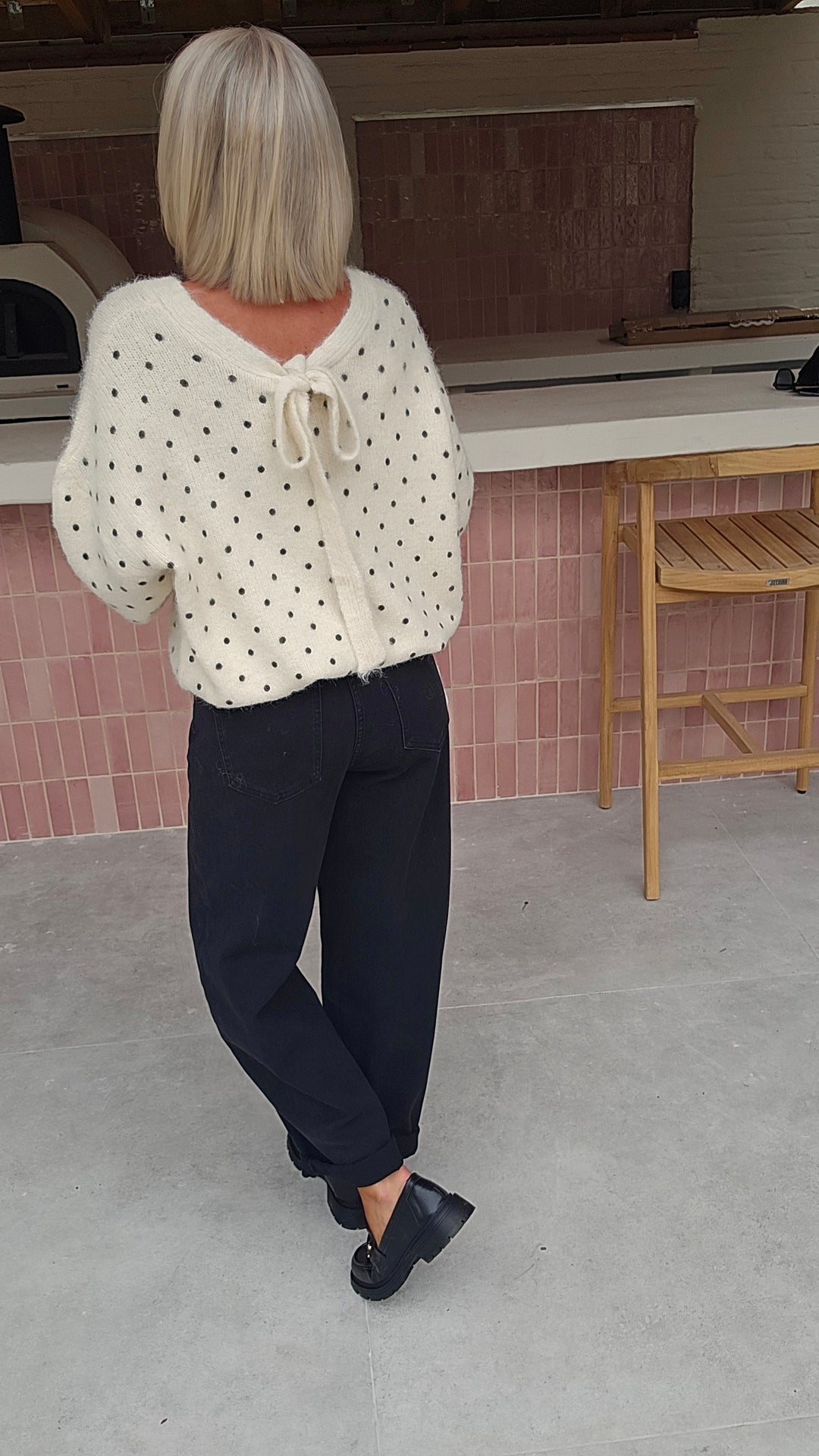 INÈS balloon jeans washed black