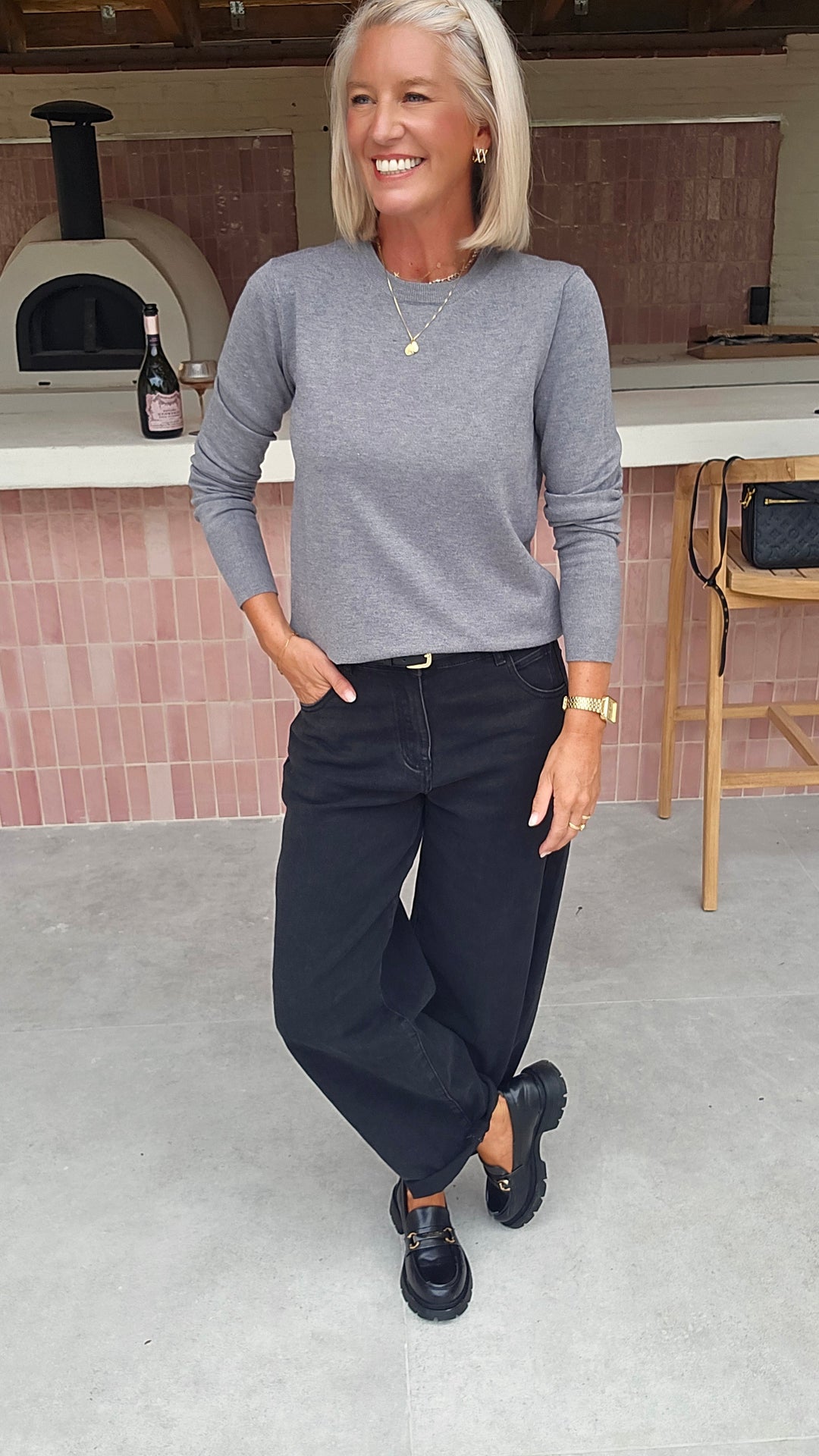 CELESTE basic knit grey