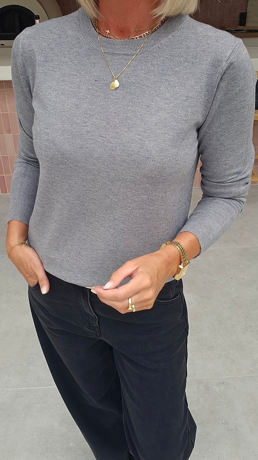 CELESTE basic knit grey