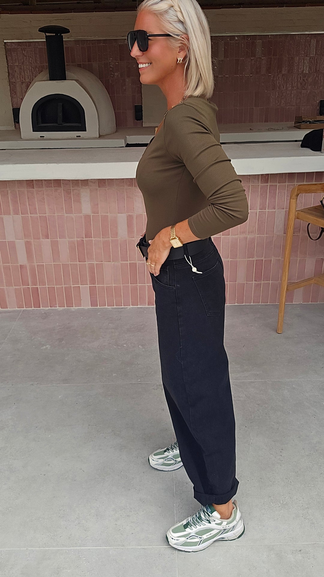 ÉLISE v-neck longsleeve khaki