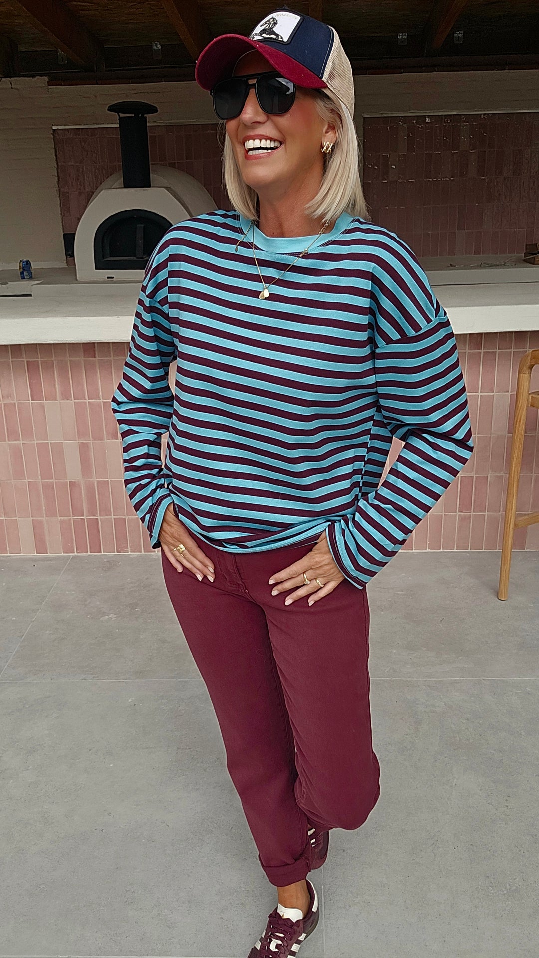 ADÈLE mom jeans burgundy
