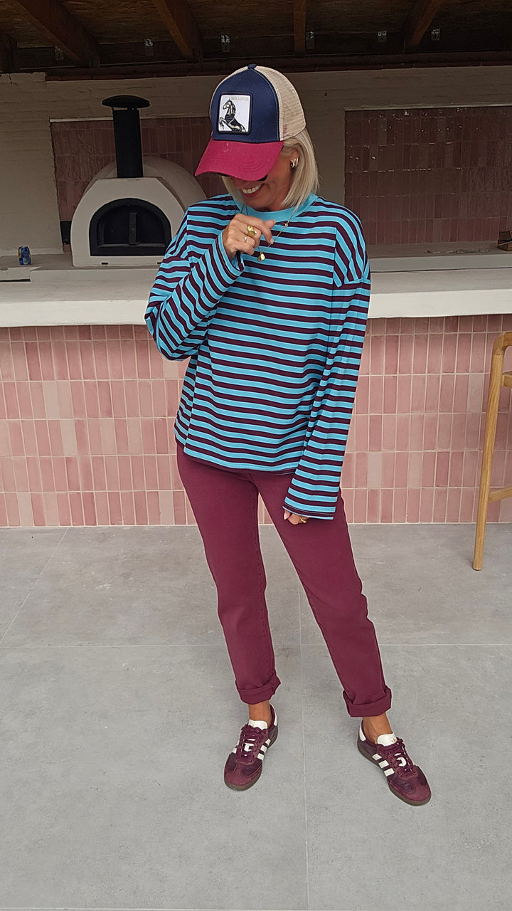 ADÈLE mom jeans burgundy