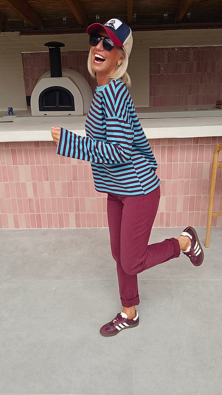 ADÈLE mom jeans burgundy